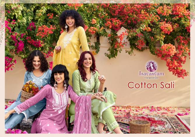 Cotton Sali By Isavasyam Corporation Cambric Cotton Readymade Suits Wholesale 